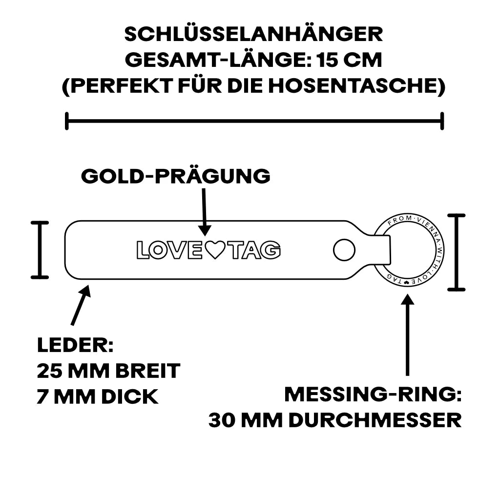 Schlüsselanhänger "Yes to all" aus Leder mit Charakter