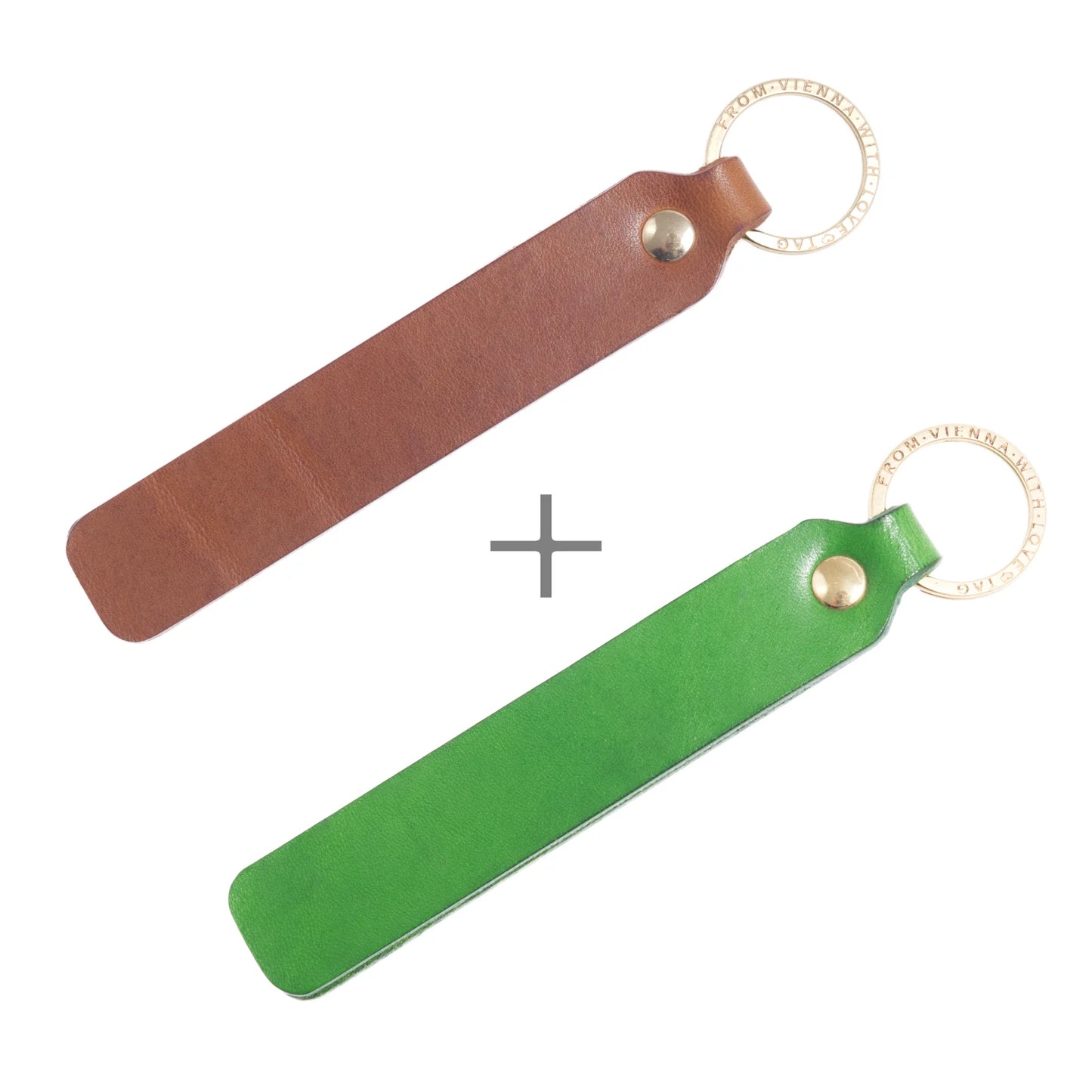 Duo-Set mit Wunschtext | Zwei Schlüsselanhänger mit Personalisierung aus Leder