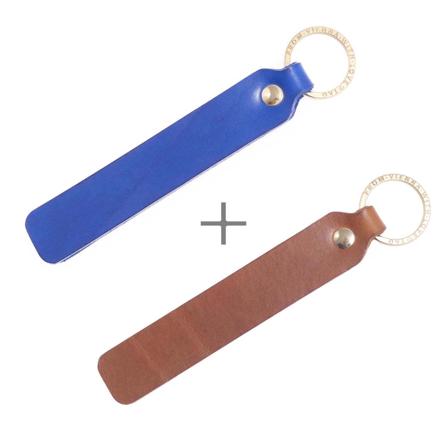 Duo-Set mit Wunschtext | Zwei Schlüsselanhänger mit Personalisierung aus Leder