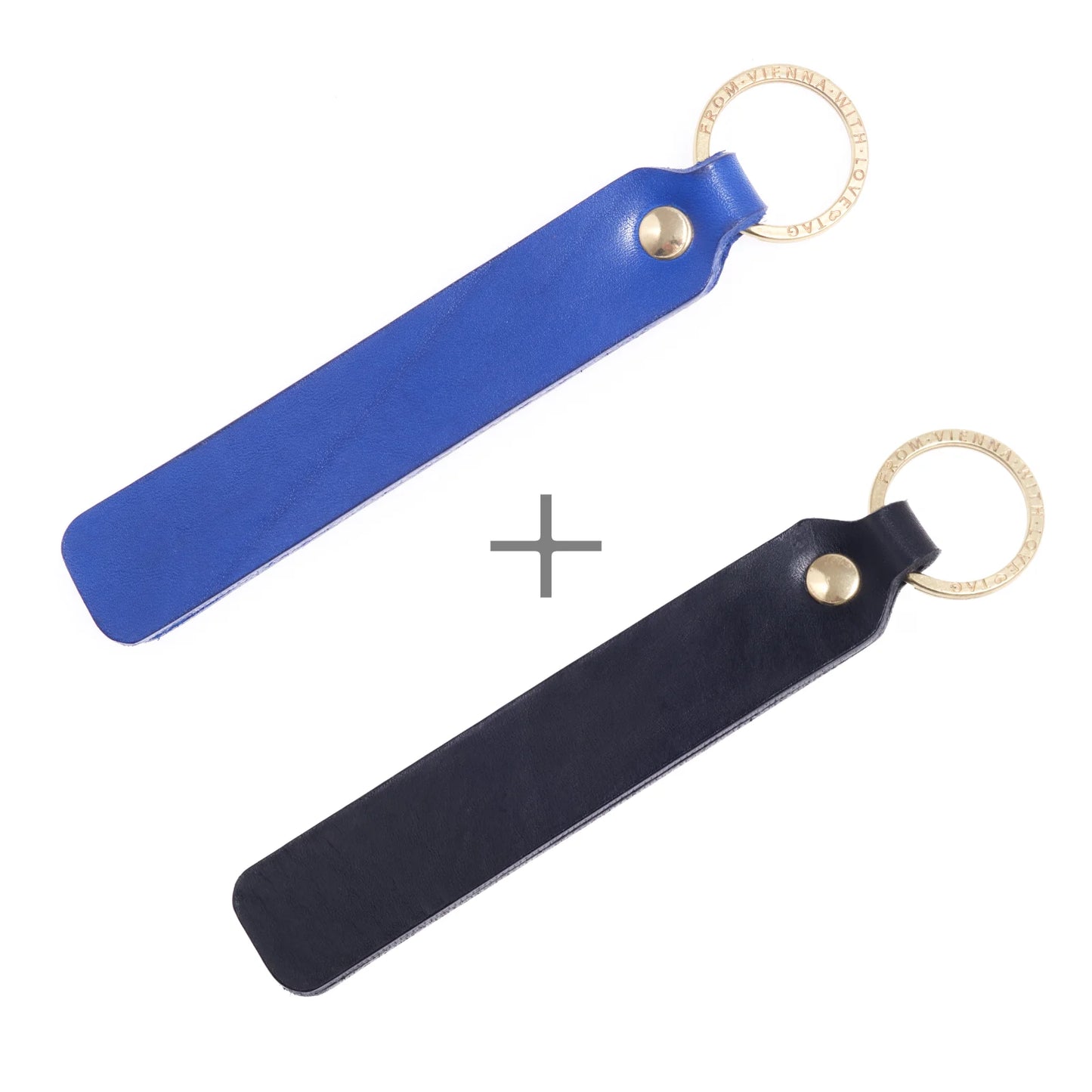 Duo-Set mit Wunschtext | Zwei Schlüsselanhänger mit Personalisierung aus Leder