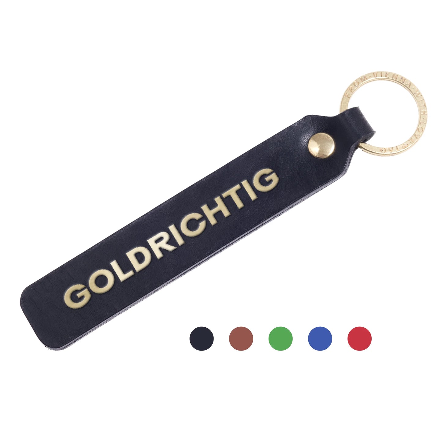 Schlüsselanhänger "Goldrichtig" aus Leder mit Charakter