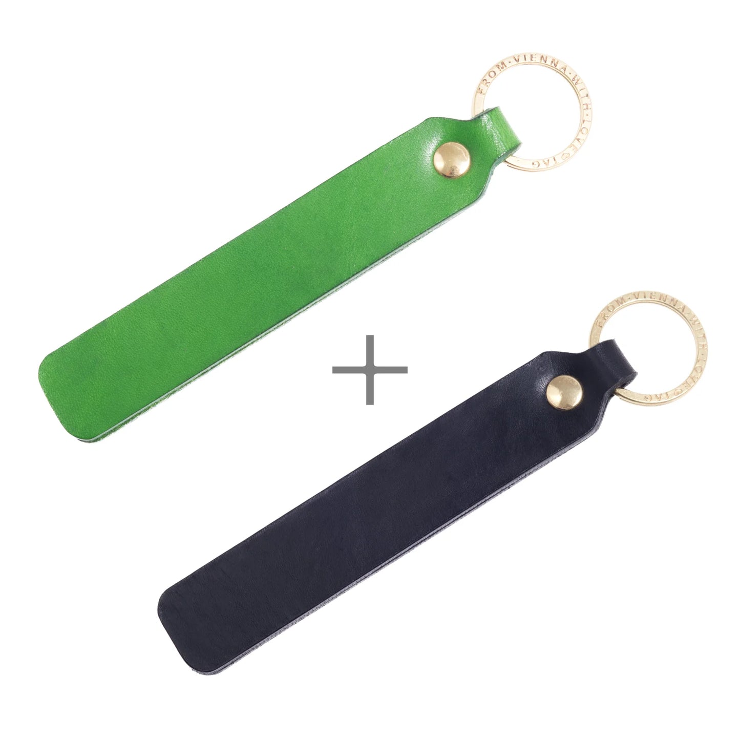 Duo-Set mit Wunschtext | Zwei Schlüsselanhänger mit Personalisierung aus Leder