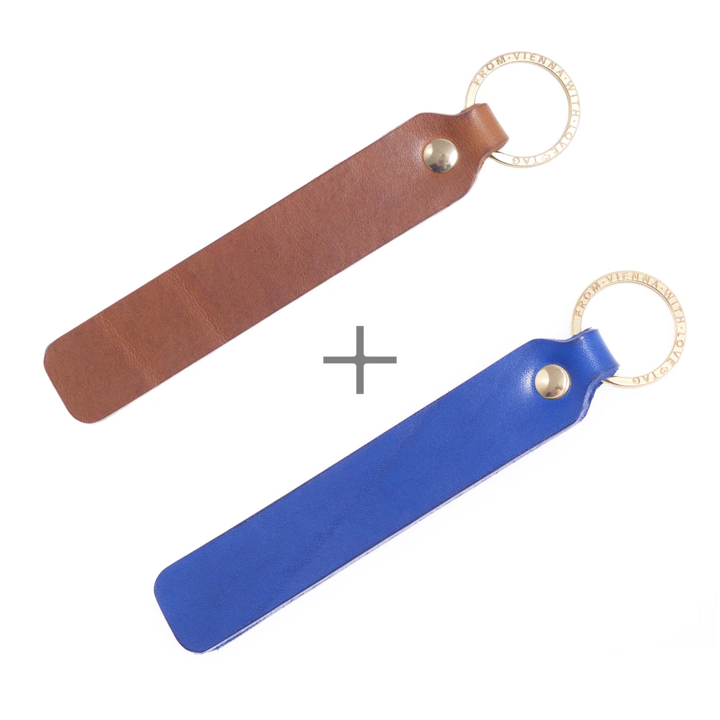 Duo-Set mit Wunschtext | Zwei Schlüsselanhänger mit Personalisierung aus Leder