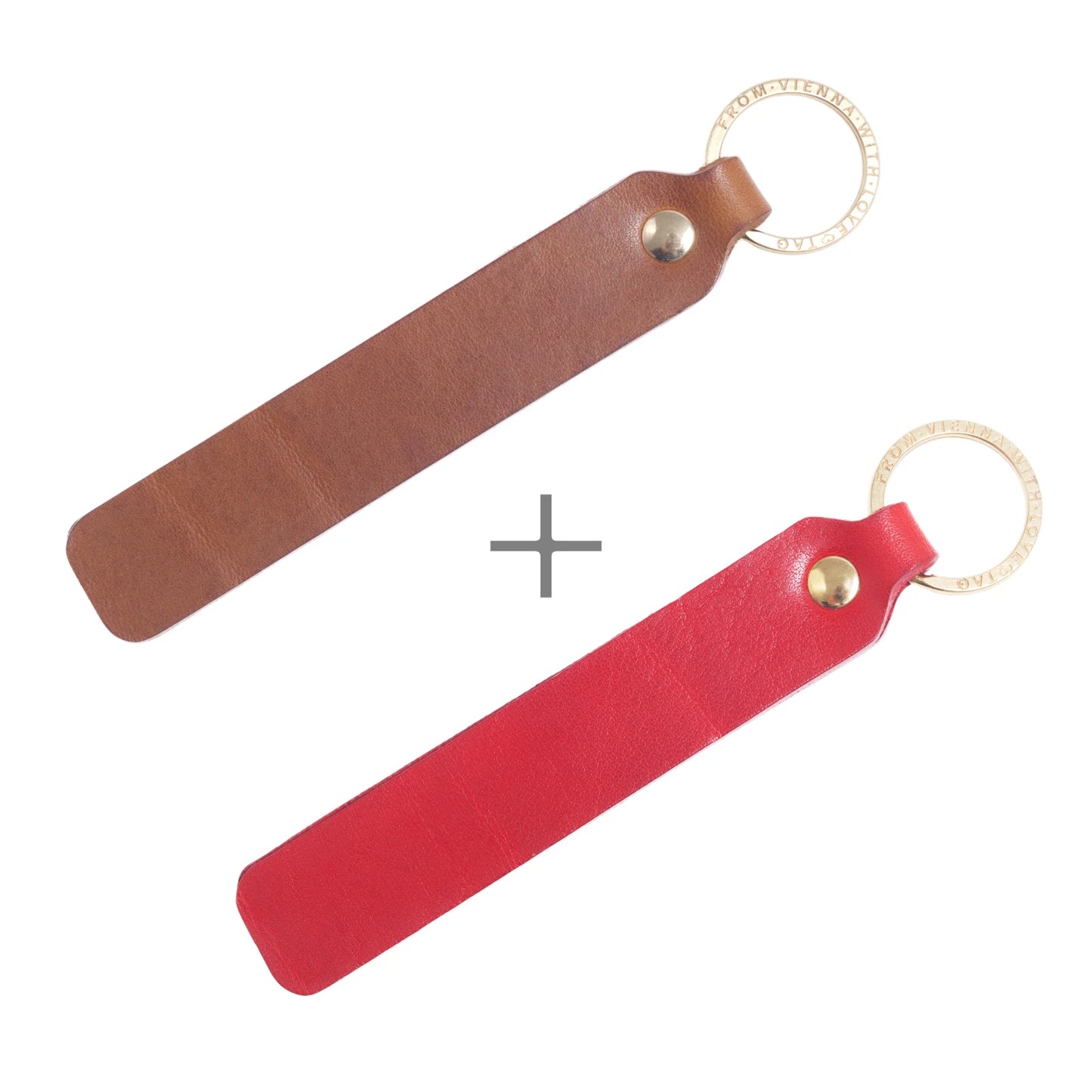 Duo-Set mit Wunschtext | Zwei Schlüsselanhänger mit Personalisierung aus Leder