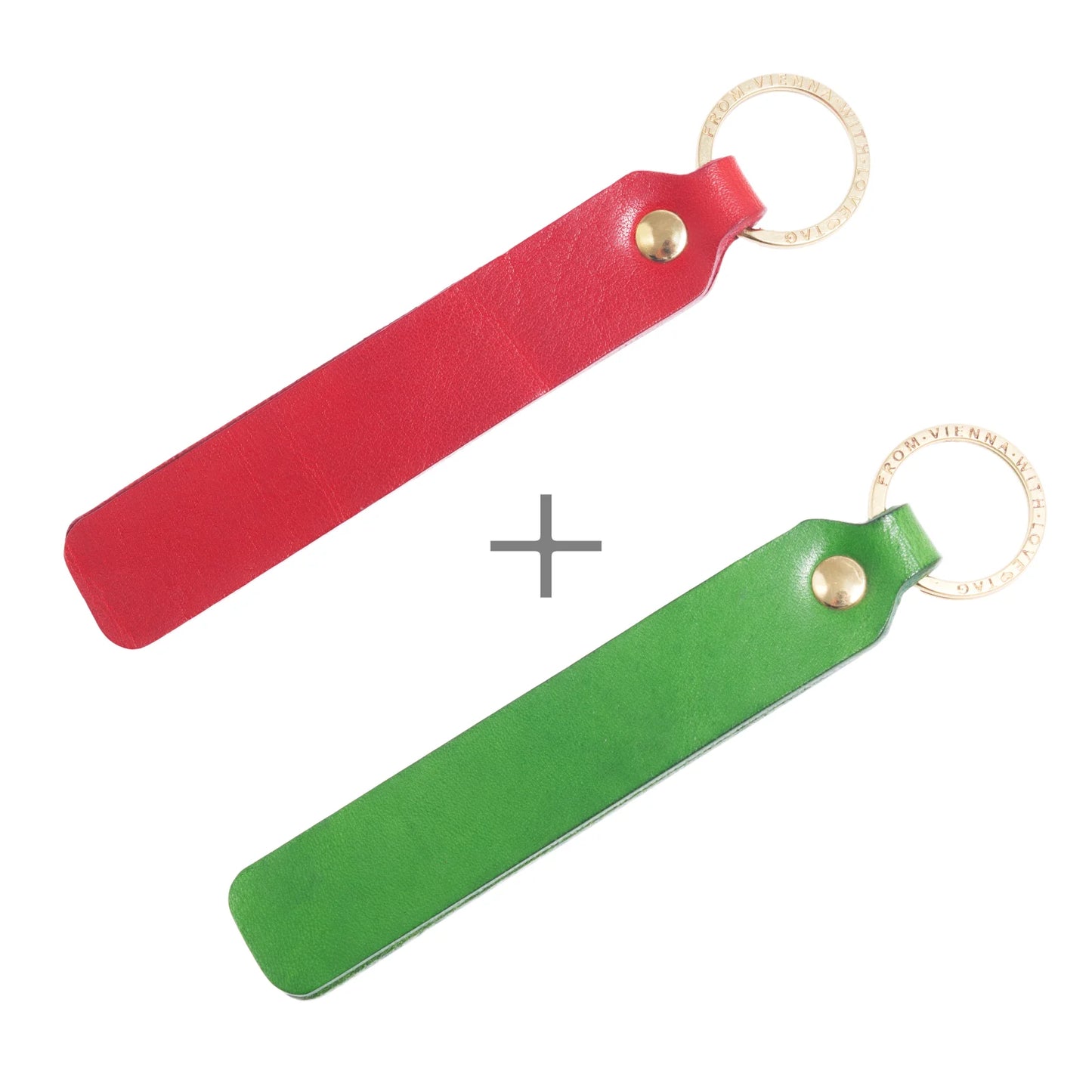 Duo-Set mit Wunschtext | Zwei Schlüsselanhänger mit Personalisierung aus Leder