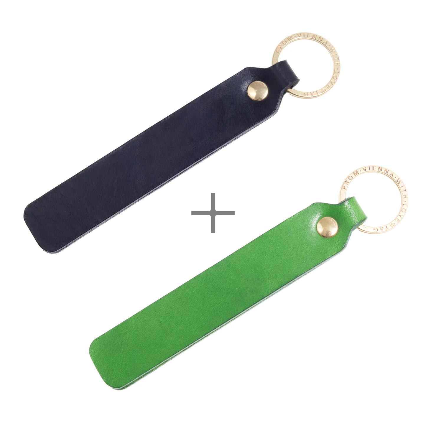 Duo-Set mit Wunschtext | Zwei Schlüsselanhänger mit Personalisierung aus Leder