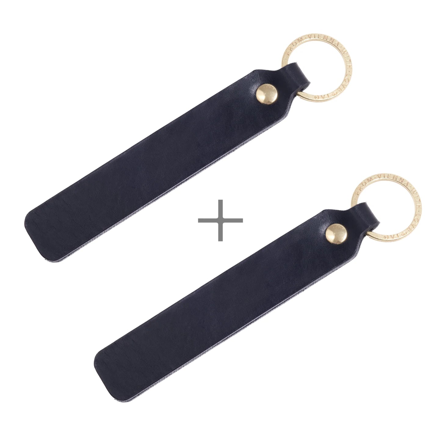 Duo-Set mit Wunschtext | Zwei Schlüsselanhänger mit Personalisierung aus Leder