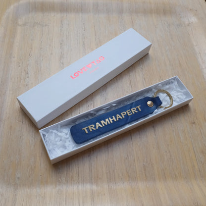 Schlüsselanhänger "Tramhapert" aus Leder mit Charakter